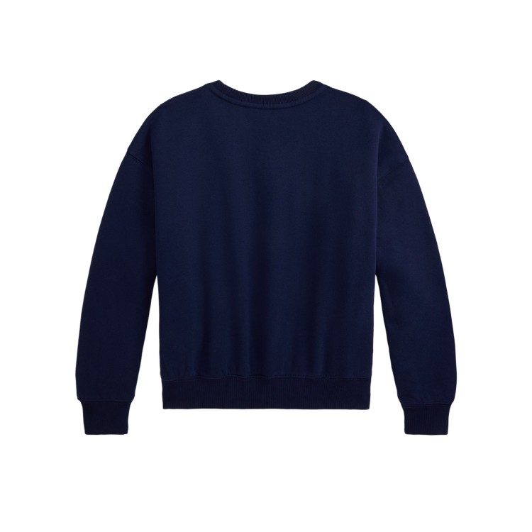 RALPH LAUREN Felpa navy girocollo Bear bambini