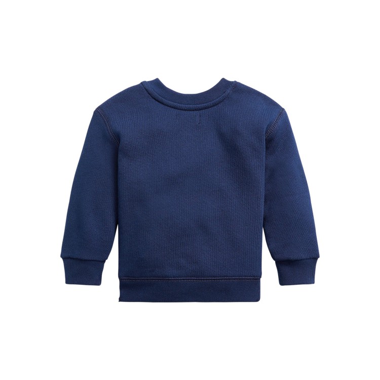 RALPH LAUREN Felpa blu navy girocollo neonati