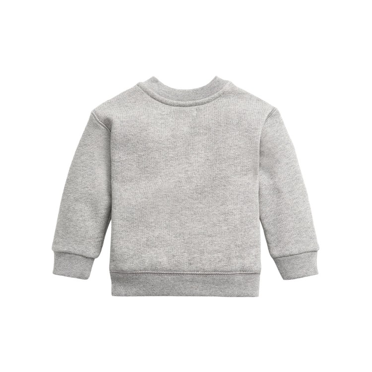 RALPH LAUREN Felpa grigia girocollo neonati
