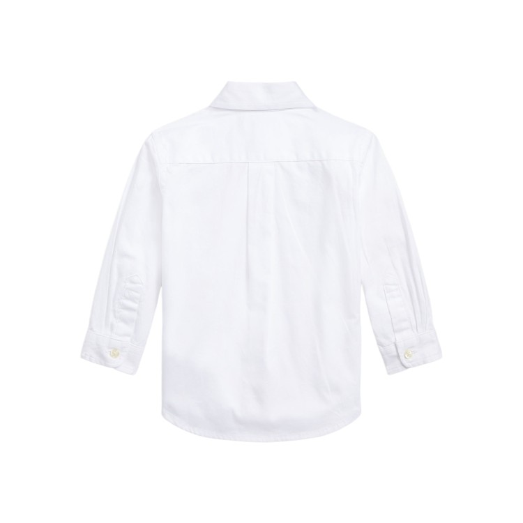 RALPH LAUREN Camicia bianca con logo neonato