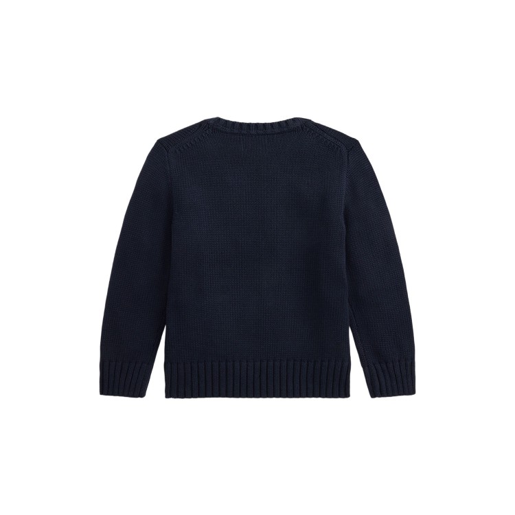 RALPH LAUREN Maglia navy in cotone bambini