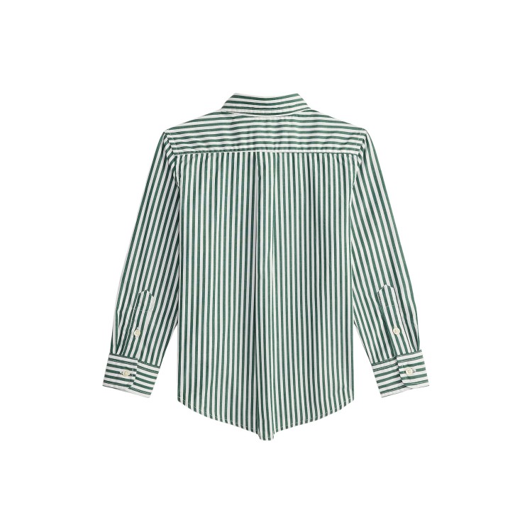 RALPH LAUREN Camicia a righe verdi in popeline bambino