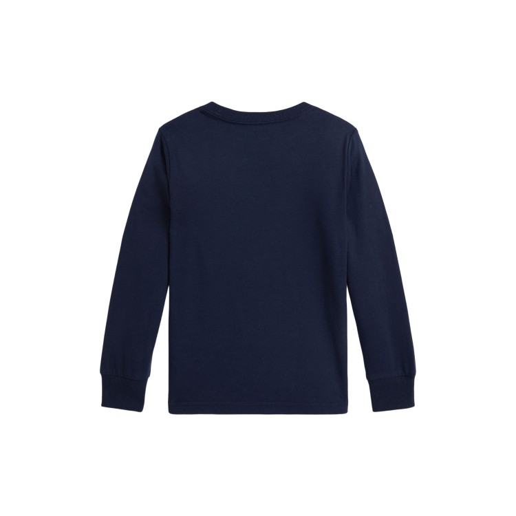 RALPH LAUREN Felpa navy girocollo Polo Bear bambini
