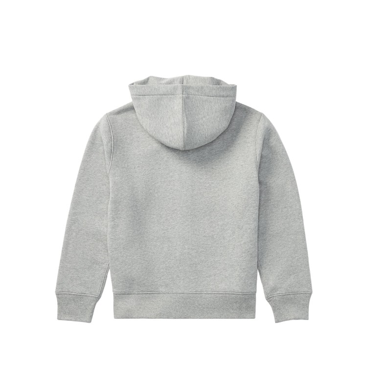 RALPH LAUREN Felpa grigia full-zip con cappuccio bambini