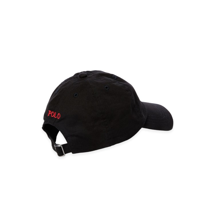RALPH LAUREN Cappellino nero con logo rosso bambini