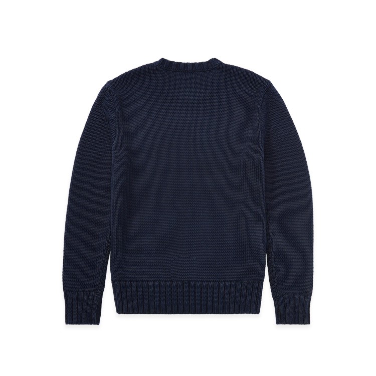 RALPH LAUREN Maglia navy in cotone con bandiera bambini