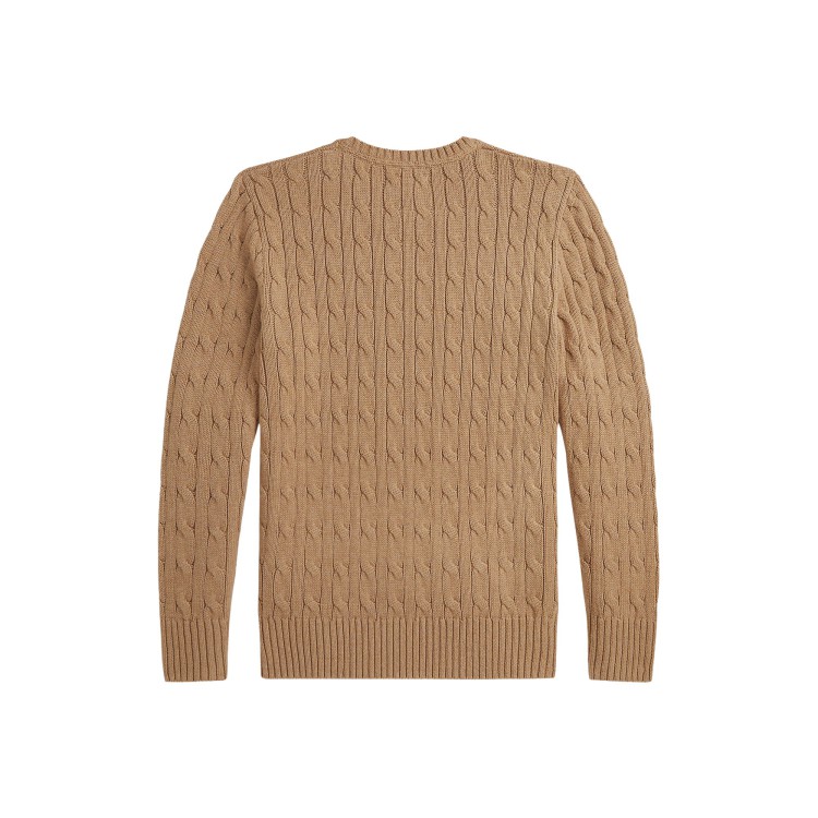 RALPH LAUREN Maglia caramello in cotone a trecce bambini