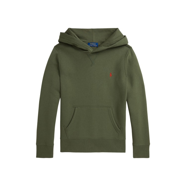 RALPH LAUREN Felpa verde con cappuccio bambini