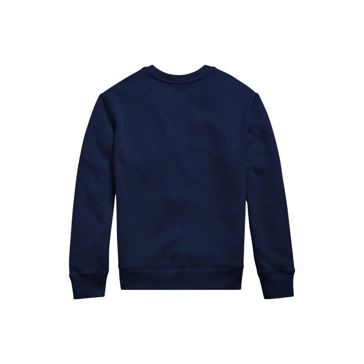 RALPH LAUREN Felpa navy girocollo con logo bambini