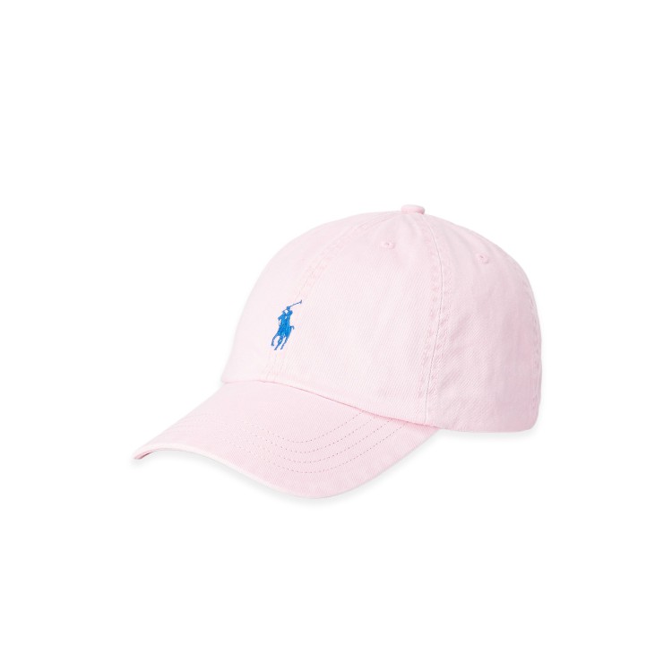 RALPH LAUREN Cappellino rosa con logo azzurro bambini