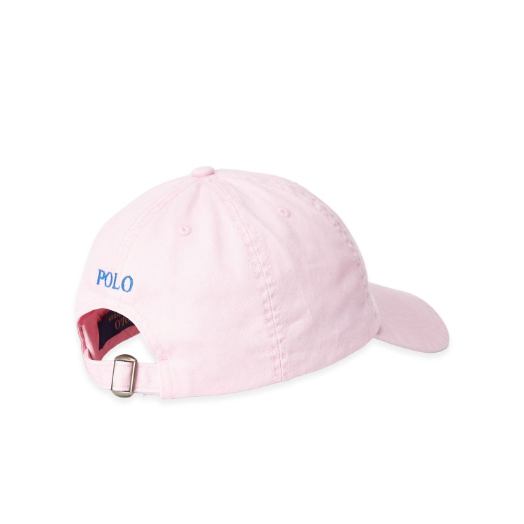 RALPH LAUREN Cappellino rosa con logo azzurro bambini