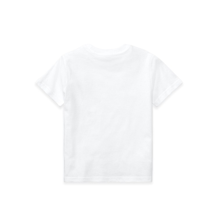 RALPH LAUREN T-shirt bianca con pony navy bambini