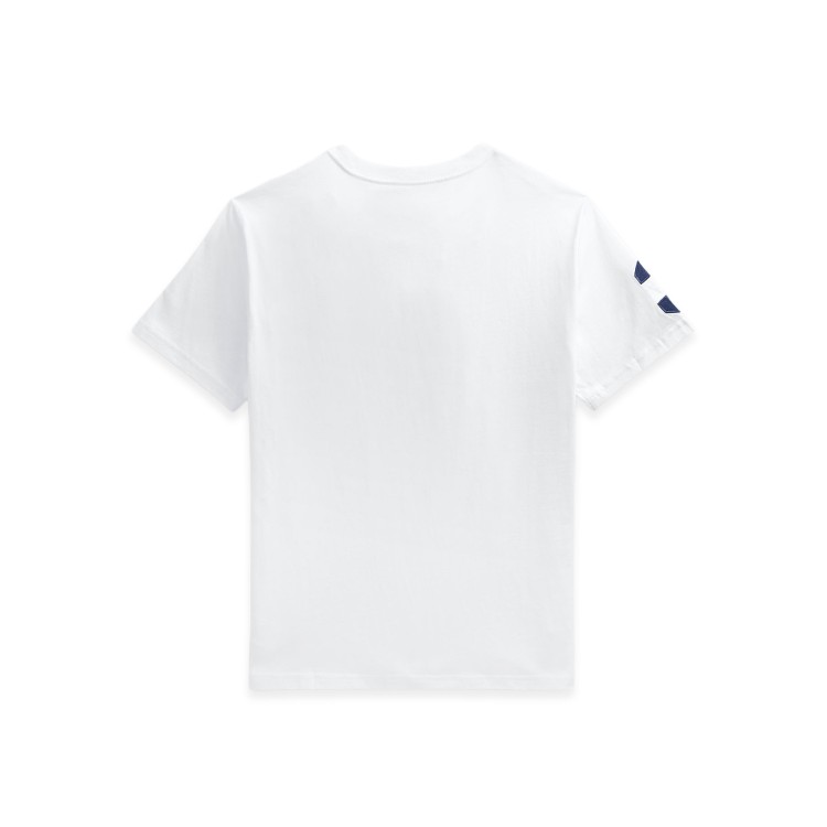RALPH LAUREN T-shirt bianca con Big Pony navy bambini