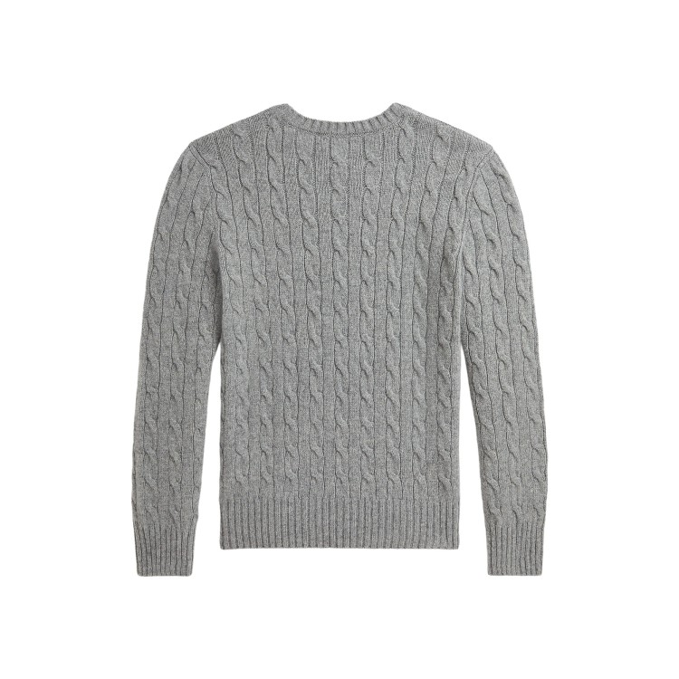 RALPH LAUREN Maglia grigia in lana a trecce bambini