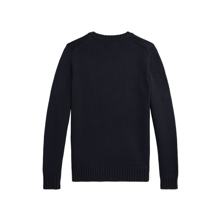 RALPH LAUREN Maglia navy a maglia grossa bambini