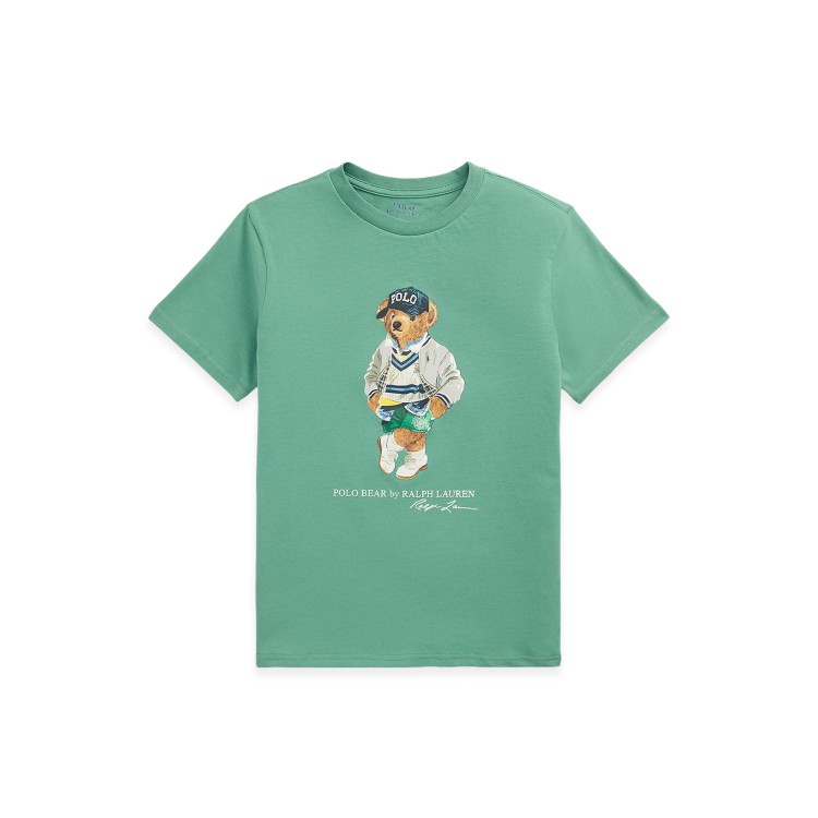 RALPH LAUREN T-shirt verde Polo Bear bambini