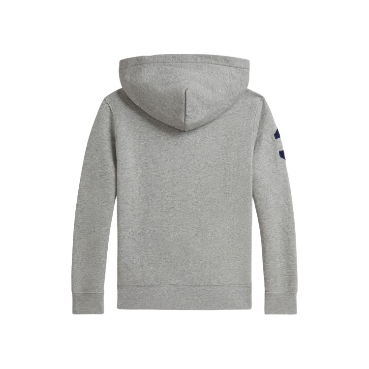 RALPH LAUREN Felpa grigia Big Pony con cappuccio bambini