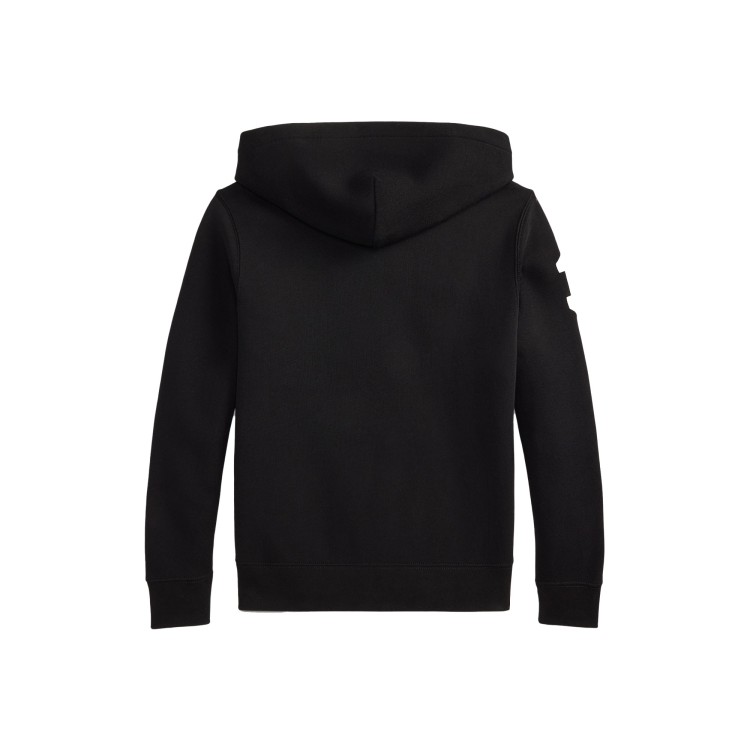 RALPH LAUREN Felpa nera Big Pony con cappuccio bambini