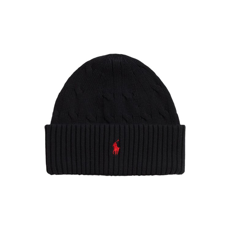 RALPH LAUREN Cappello nero in cotone bambini