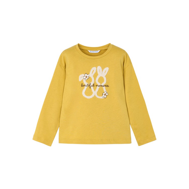 MAYORAL T-shirt senape a maniche lunghe bambina