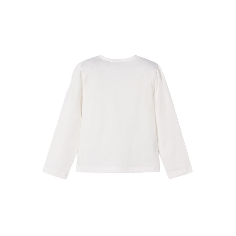 MAYORAL T-shirt bianca maniche lunghe con stampa bambina