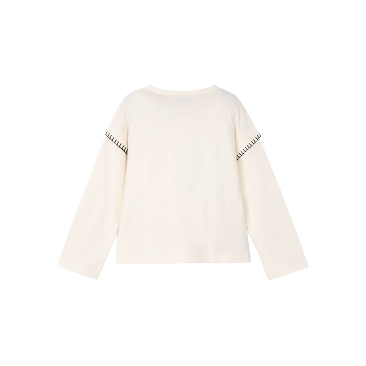 MAYORAL T-shirt panna maniche lunghe con stampa bambina