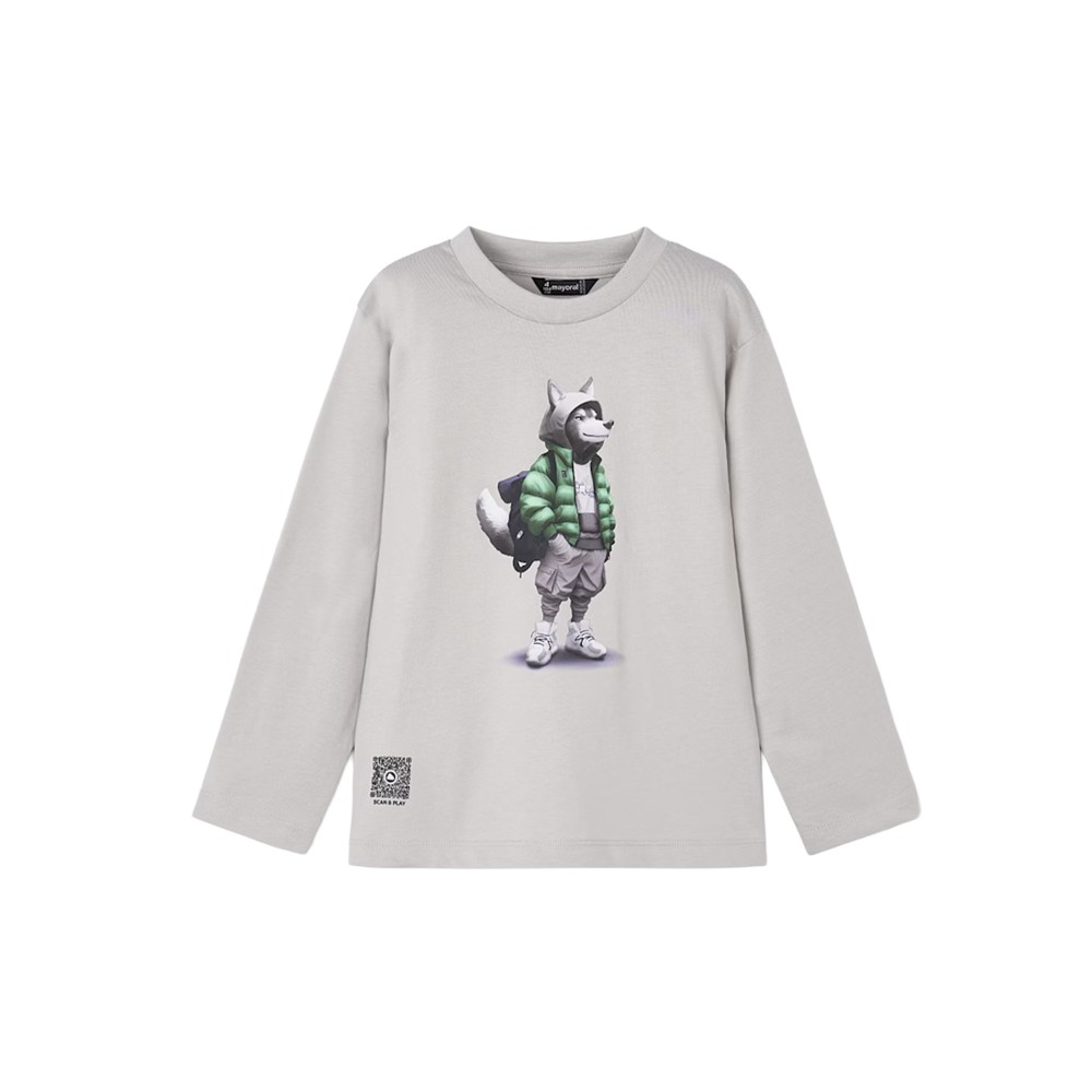 MAYORAL T-shirt grigia a...