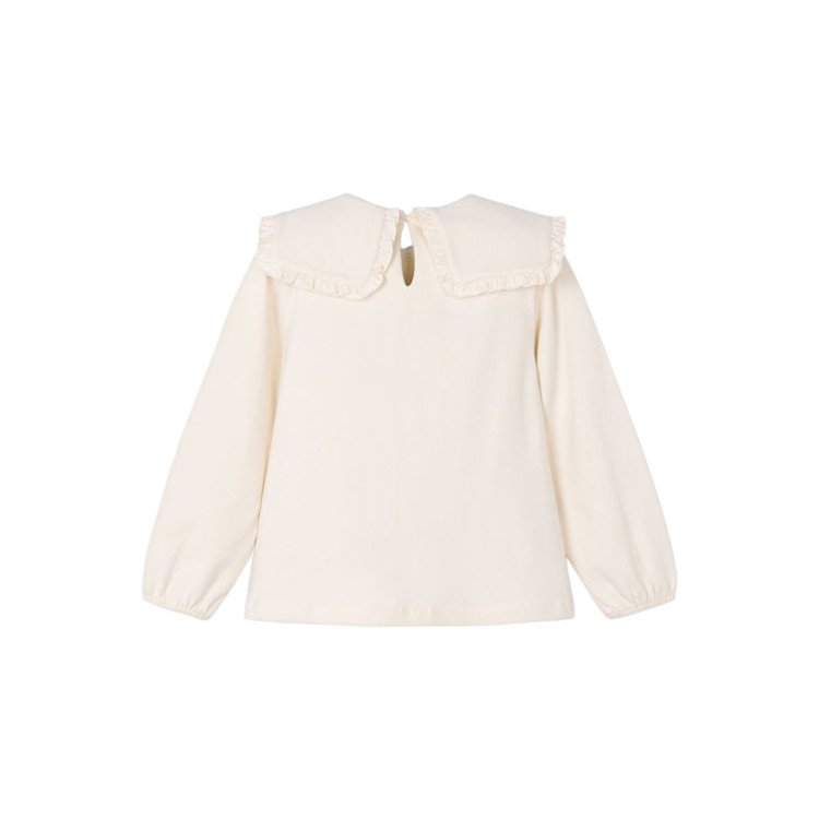 MAYORAL Blusa panna collo con volant bambina