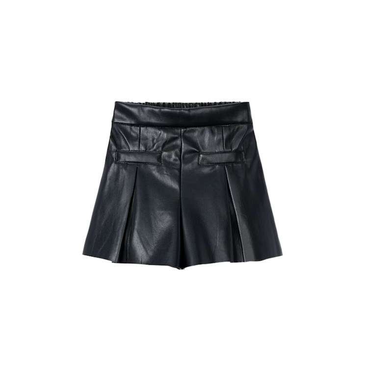 MAYORAL Bermuda corto nero in similpelle bambina