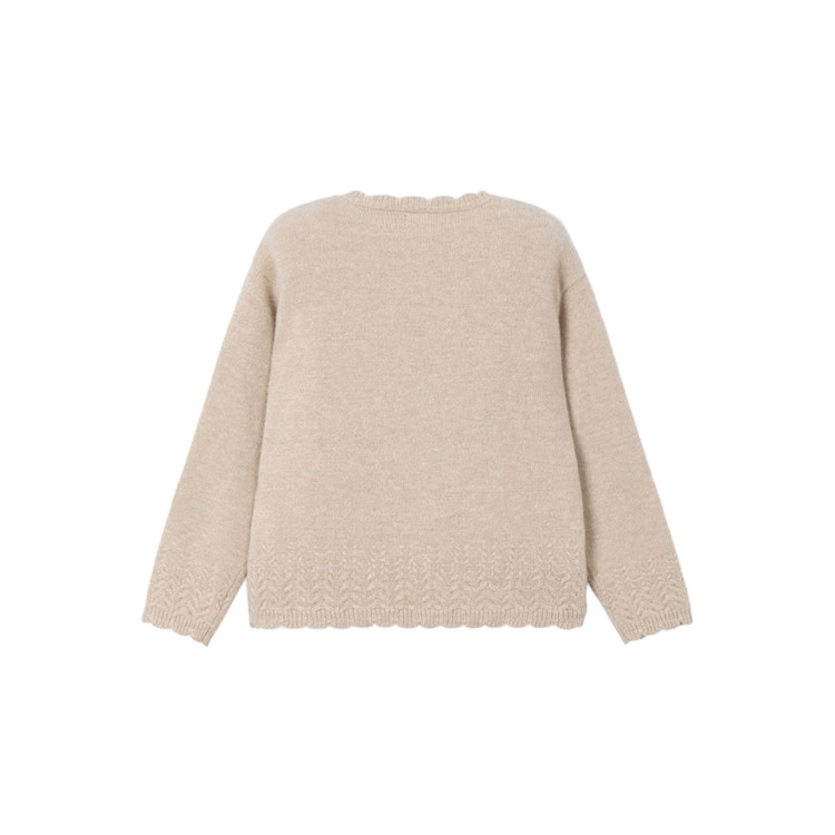 MAYORAL Maglione crema lavorato bambina