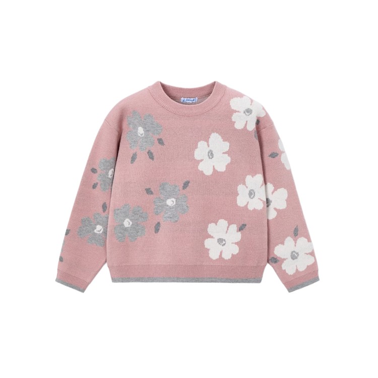 MAYORAL Maglione rosa jacquard bambina