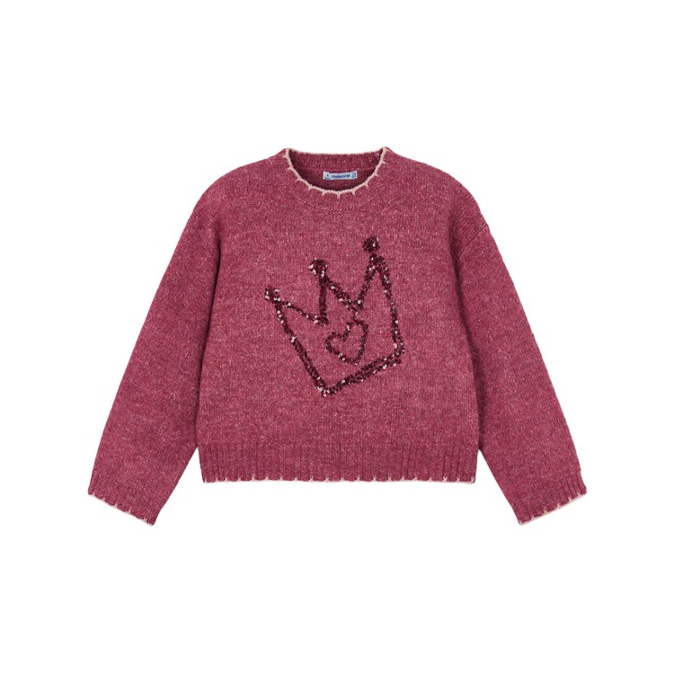 MAYORAL Maglione ciliegia con paillettes bambina
