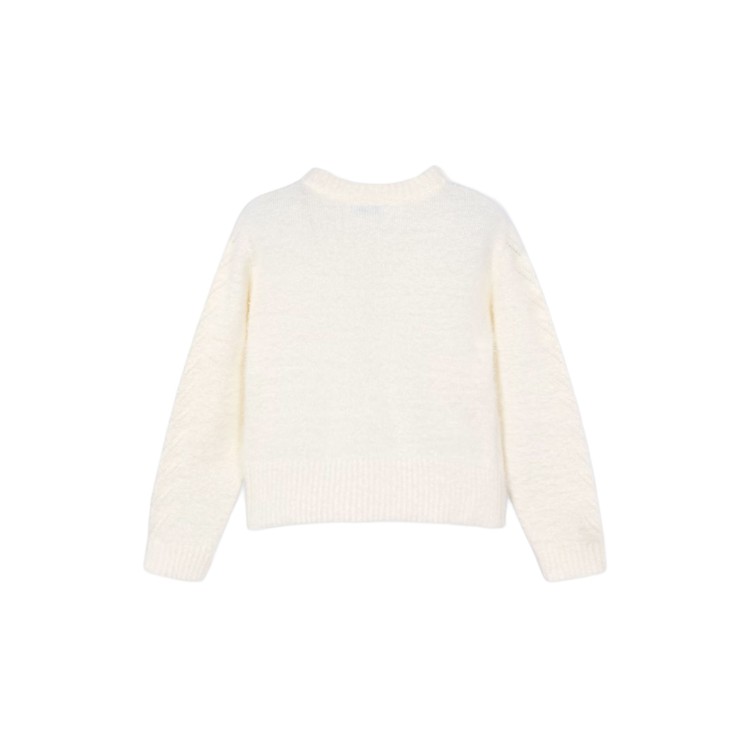 MAYORAL Maglione panna pellicciotto bambina