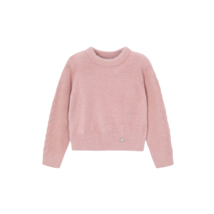 MAYORAL Maglione rosa pellicciotto bambina