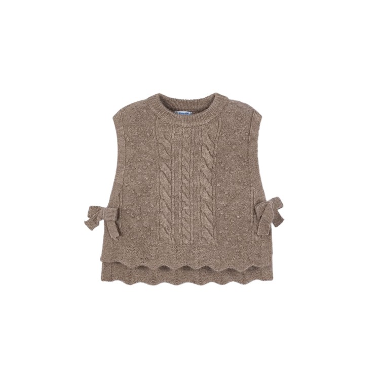 MAYORAL Gilet terra tricot fiocco bambina