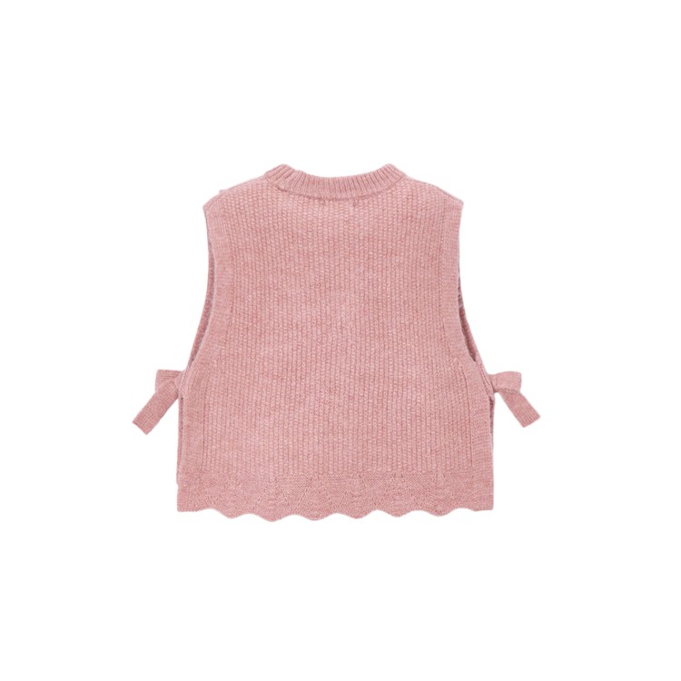 MAYORAL Gilet rosa tricot fiocco bambina
