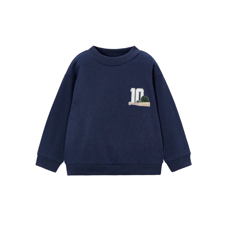 MAYORAL Felpa blu girocollo con stampa bambino