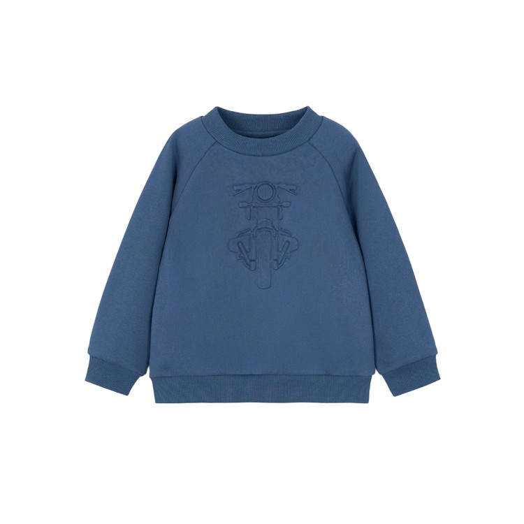 MAYORAL Felpa azzurra girocollo moto goffrata bambino