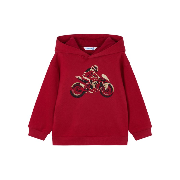 MAYORAL Felpa rossa con cappuccio bambino