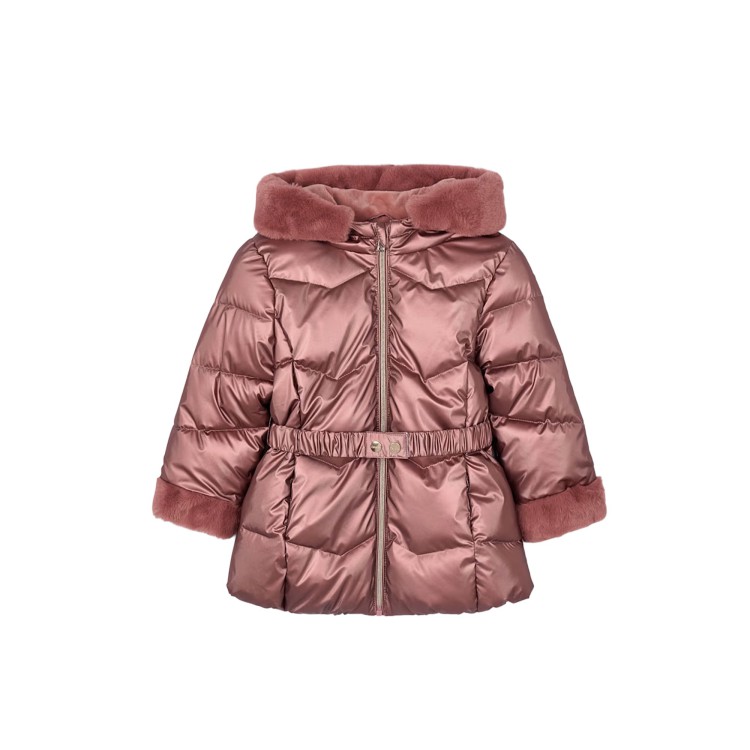 MAYORAL Giaccone rosa lungo metallizzato bambina