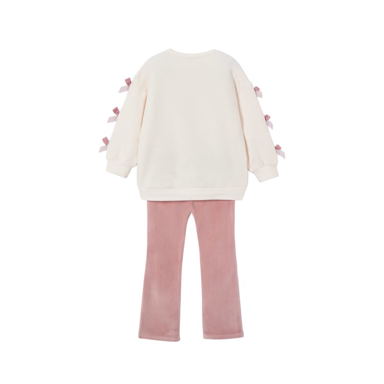 MAYORAL Completo 2 pezzi rosa e panna bambina