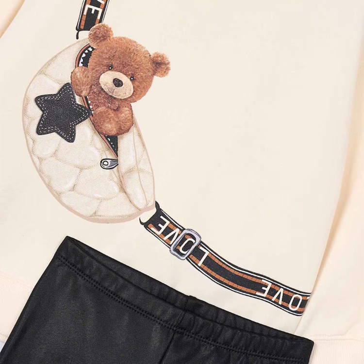 MAYORAL Completo 2 pezzi nero e panna bambina