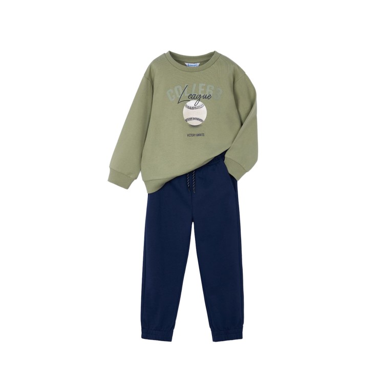 MAYORAL Completo 2 pezzi salvia e blu bambino