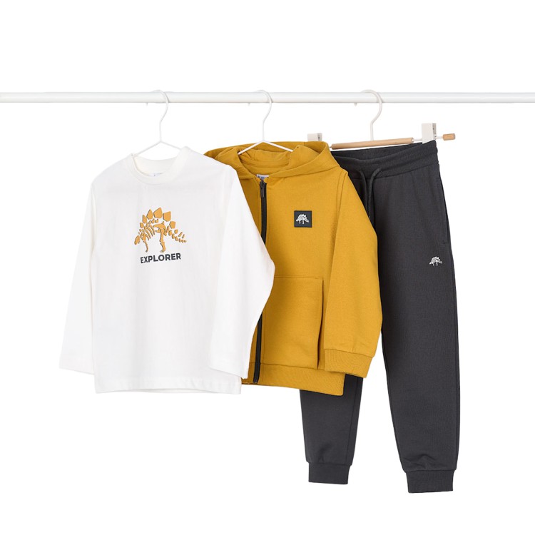 MAYORAL Completo 3 pezzi giallo e nero bambino