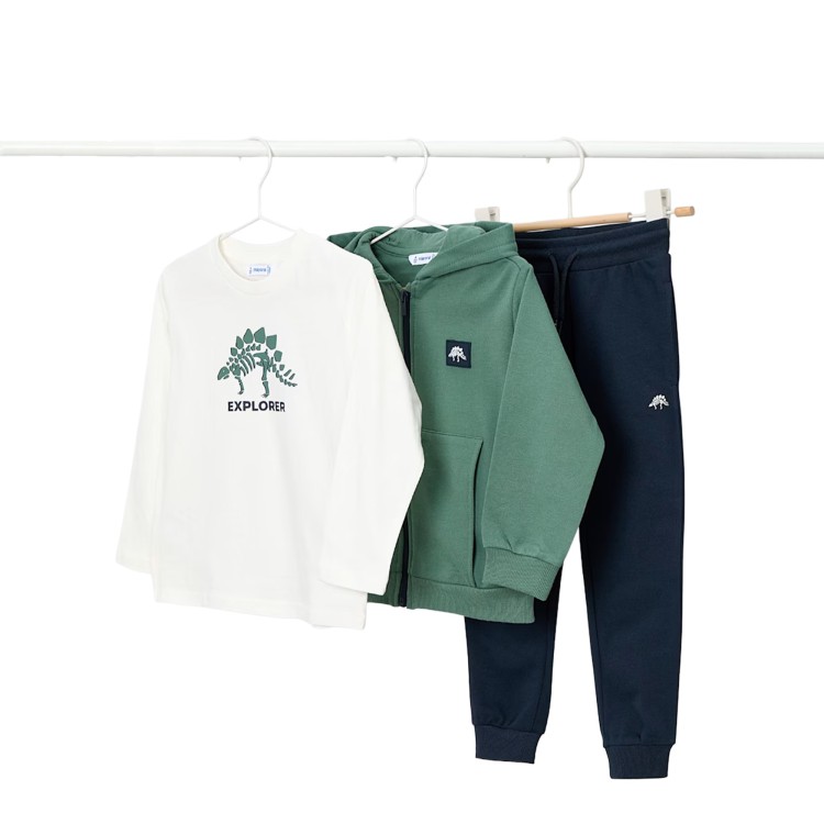MAYORAL Completo 3 pezzi verde e navy bambino