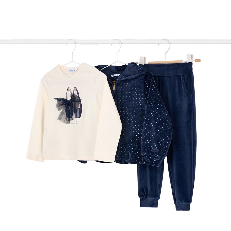 MAYORAL Completo 3 pezzi blu navy bambina