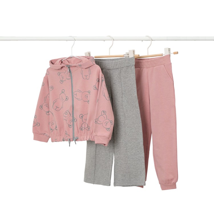 MAYORAL Completo 3 pezzi rosa orsetti bambina