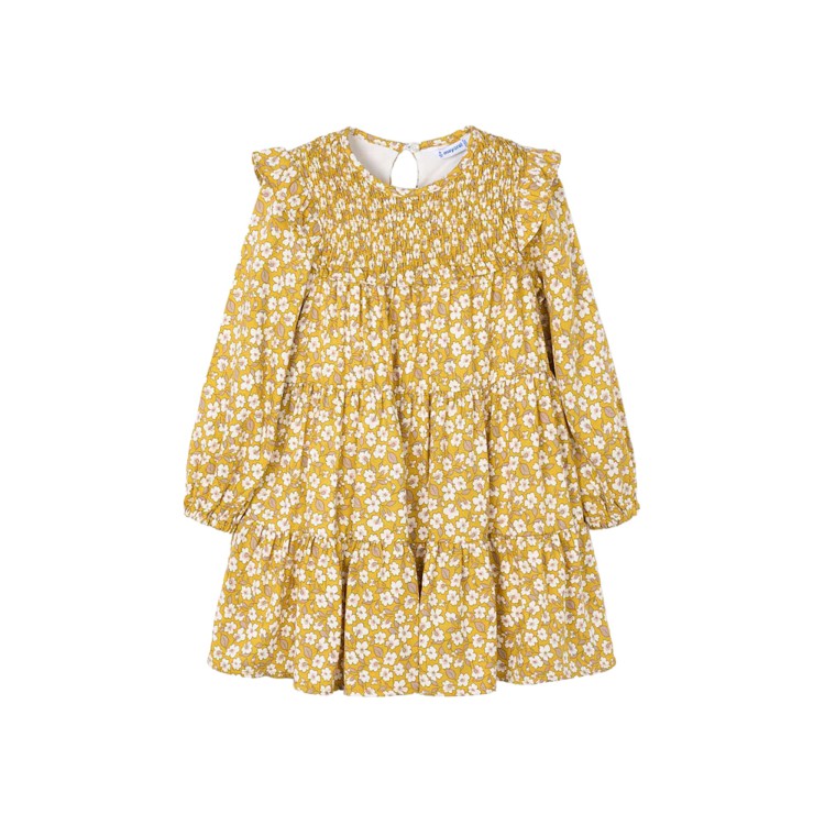 MAYORAL Abito a balze giallo con fiori bambina
