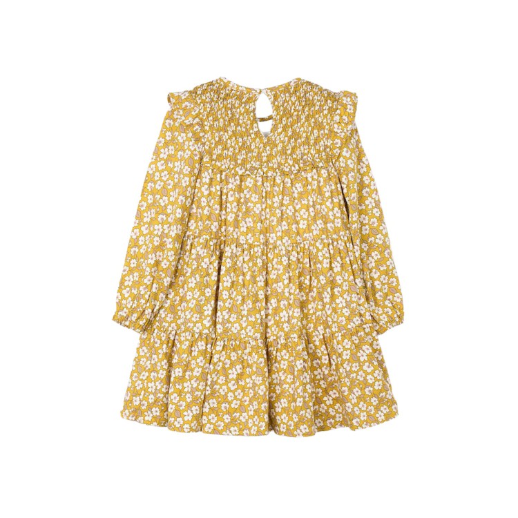 MAYORAL Abito a balze giallo con fiori bambina