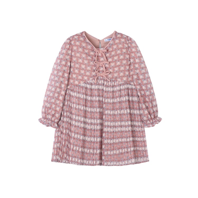 MAYORAL Abito rosa stampato a fiori bambina